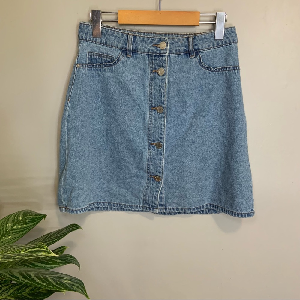 Noisy May Button up Jean Mini Skirt